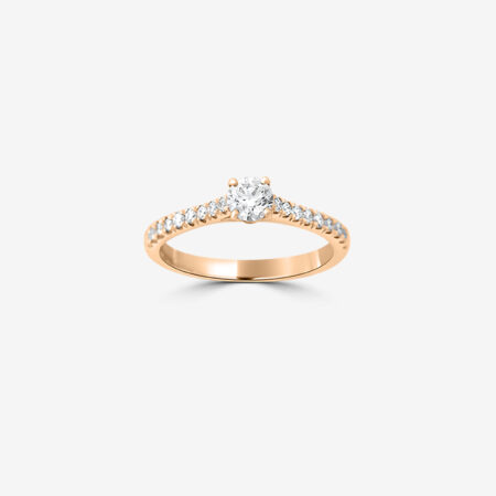 Solitaire classique pavé serti descendu