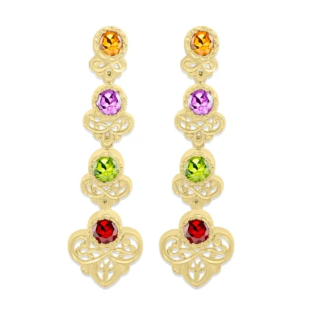 Pendant d'oreille Beldi contemporain multi rondes