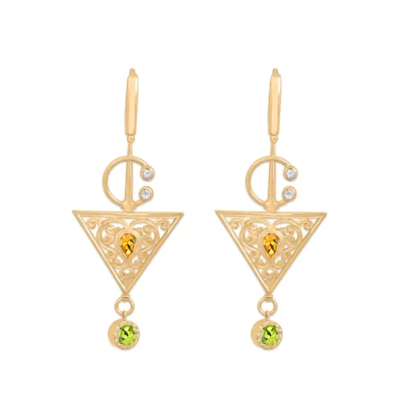 Boucles d'oreilles "fibule"  beldi contemporain