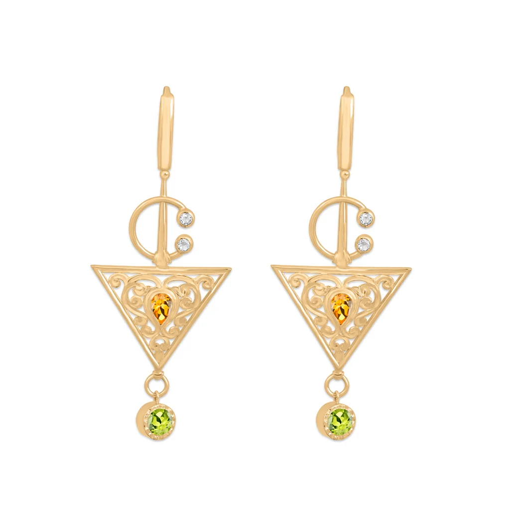 Boucles d'oreilles "fibule" beldi contemporain