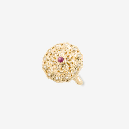Bague "Ouerda" rond cabochon