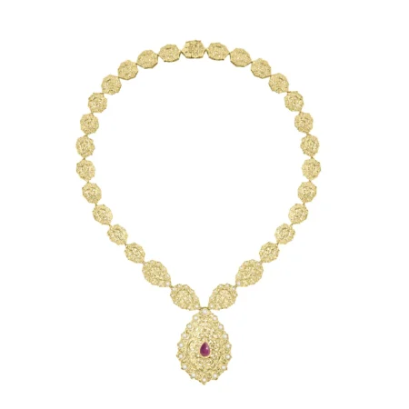 Collier beldi traditionnel "Ouerda" poire cabochon