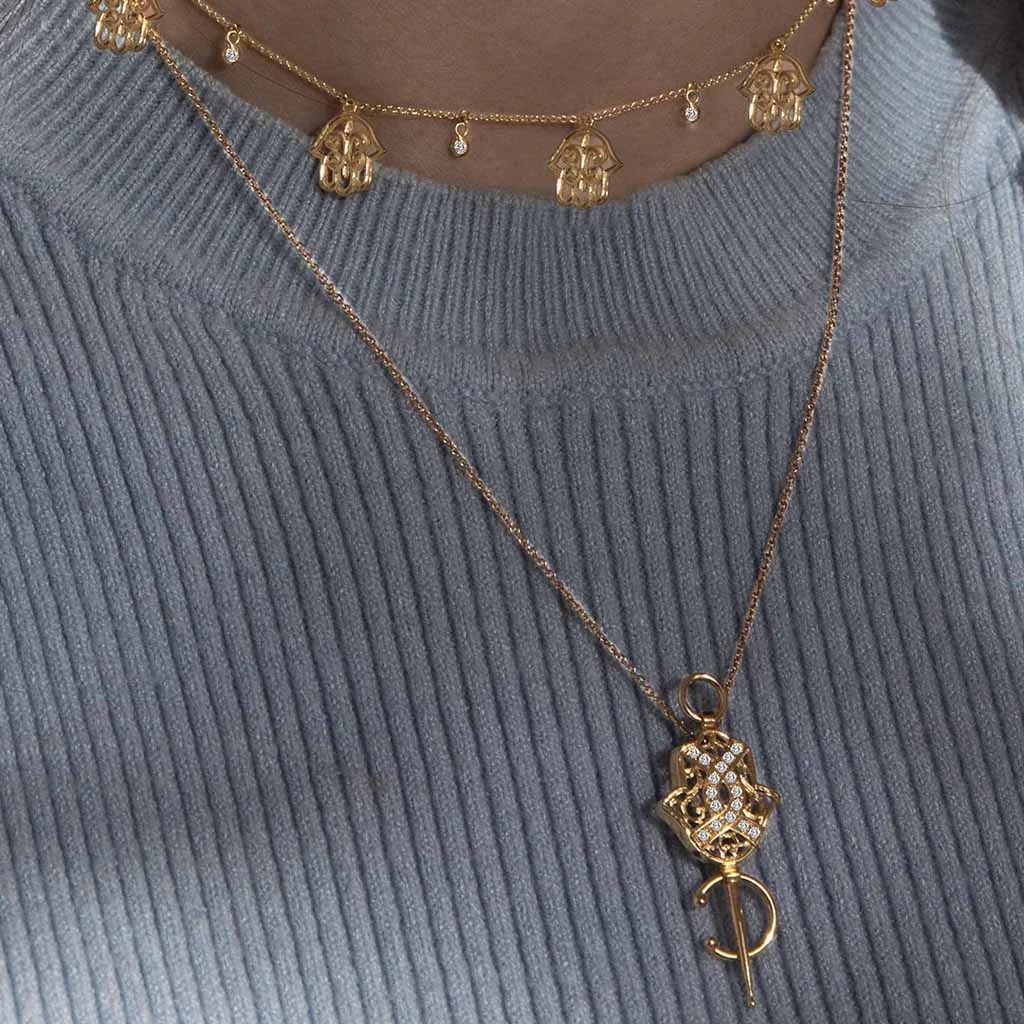 Fibule khmissa beldi contemporain diamants – Image 2